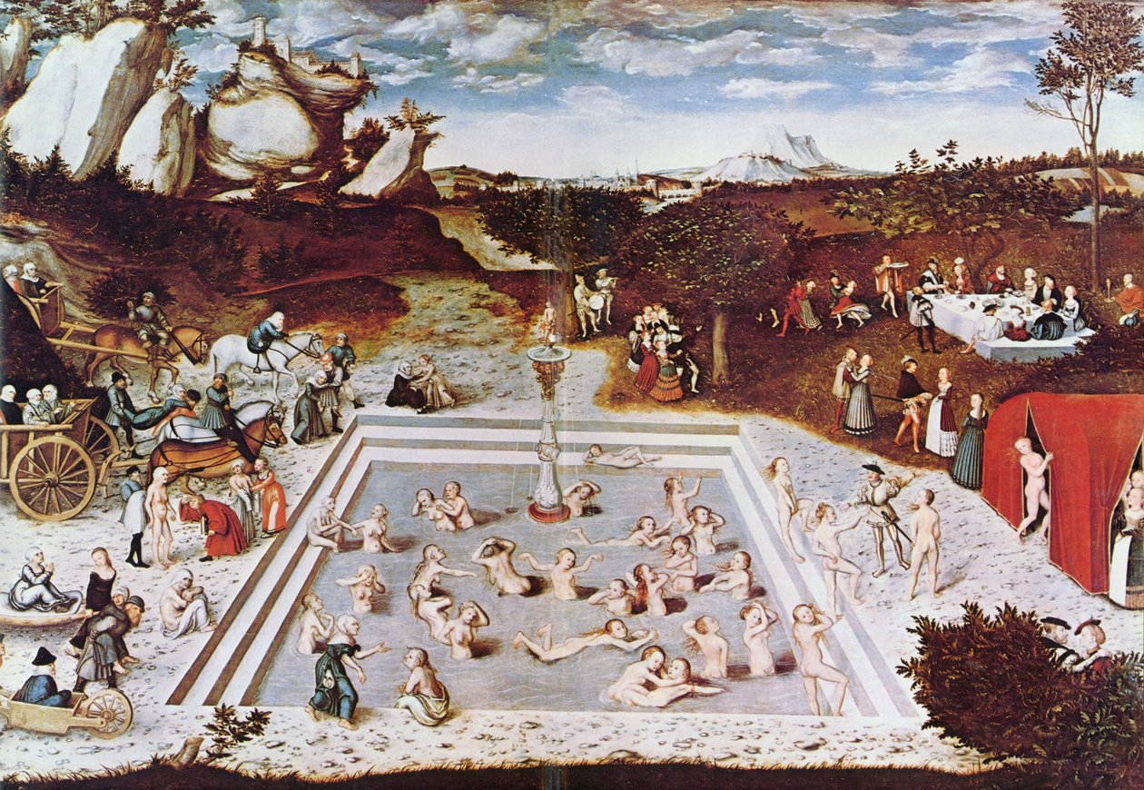 Tyska: Der Jungbrunnen Ungdomens källa av Lucas Cranach the Elder