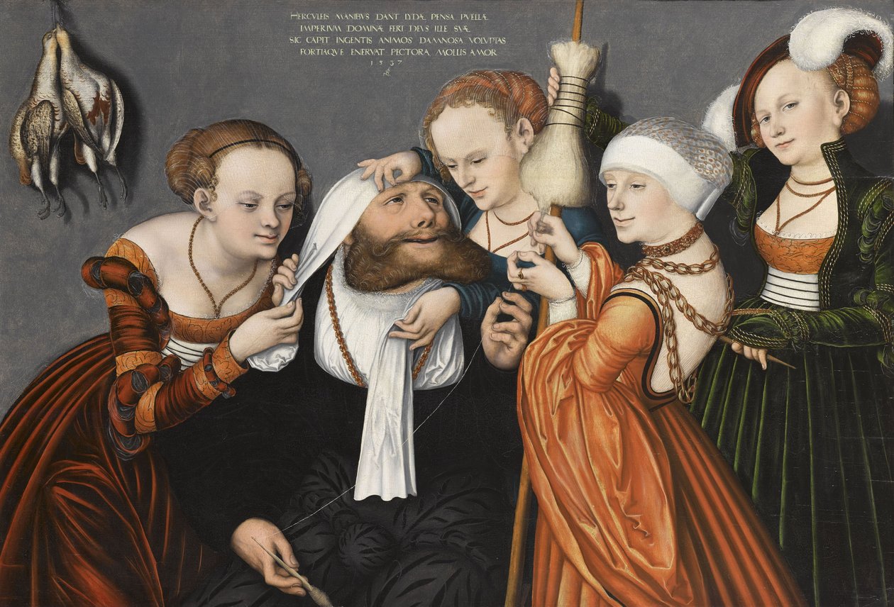 Tyska: Herkules bei Omphale Herkules vid Omphales hov av Lucas Cranach the Elder