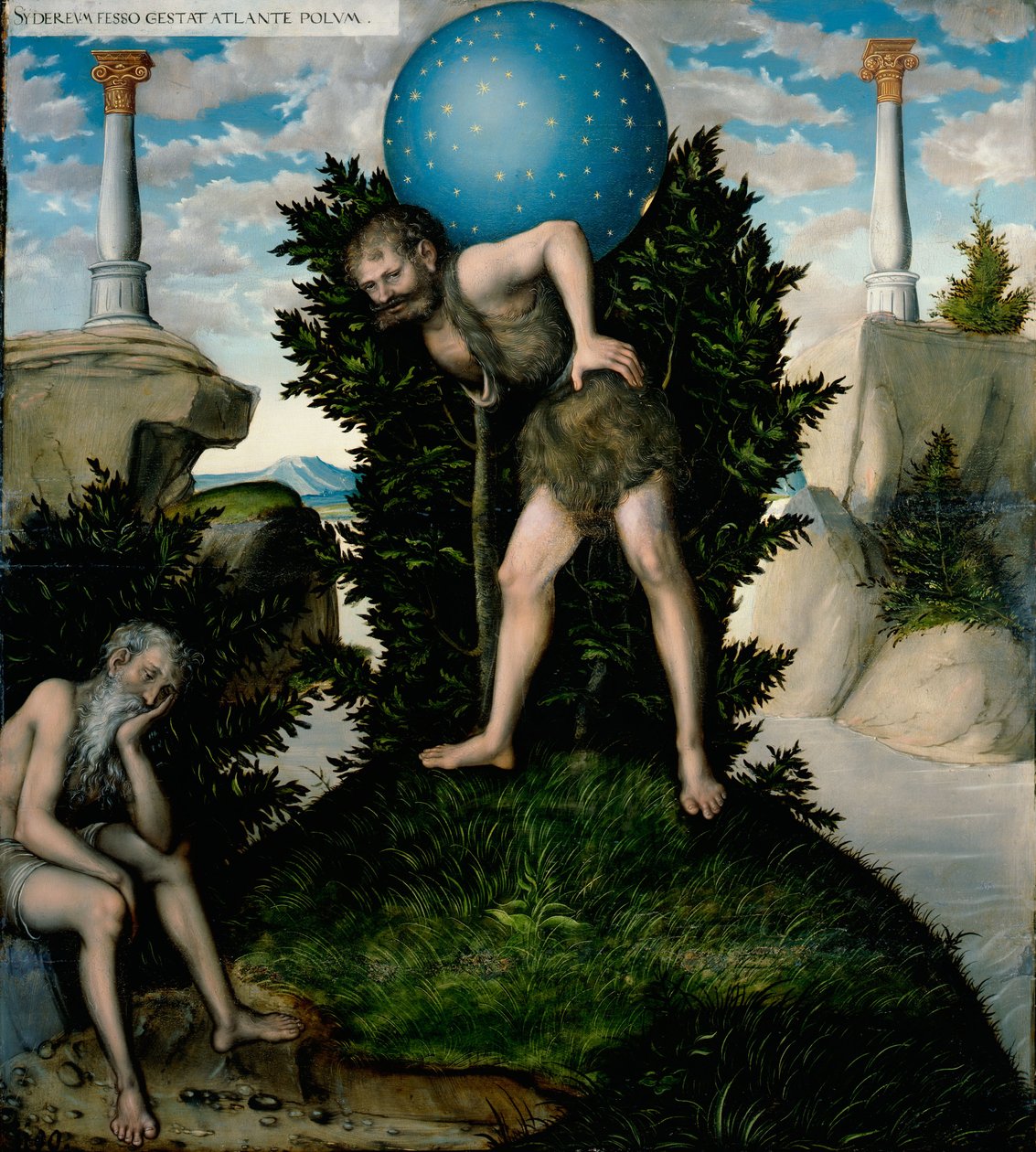 Tyska: Herkules und Atlas Hercules och Atlas av Lucas Cranach the Elder