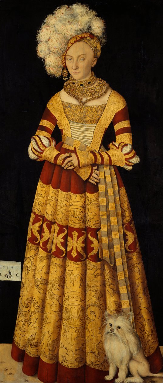 Tyska: Herzogin Katharina von Mecklenburg (1487-1561) Hertiginna Katharina av Mecklenburg (1487-1561) av Lucas Cranach the Elder