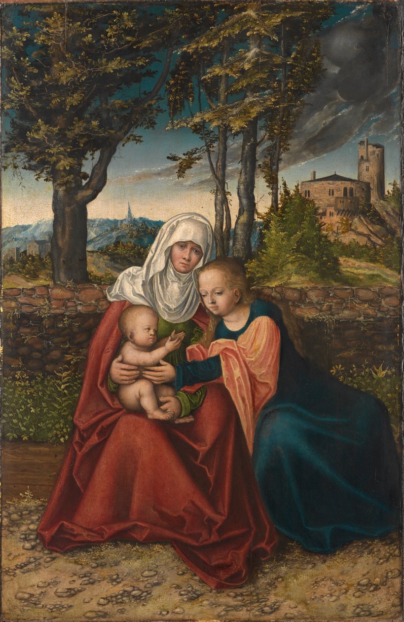 Tyska: Hl. Anna Selbdritt Jungfrun med barnet och den heliga Anna av Lucas Cranach the Elder