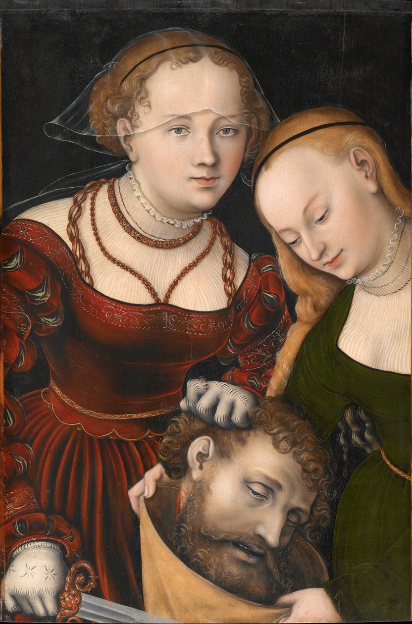 Tyska: Judith mit dem Haupt des Holofernes und einer Dienerin Judith med Holofernes huvud och en tjänarinna av Lucas Cranach the Elder