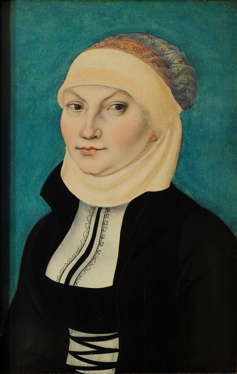 Tyska: Katharina von Bora als Brustbildbnis nach links Katharina av Bora, bystlängd, vänd mot vänster av Lucas Cranach the Elder
