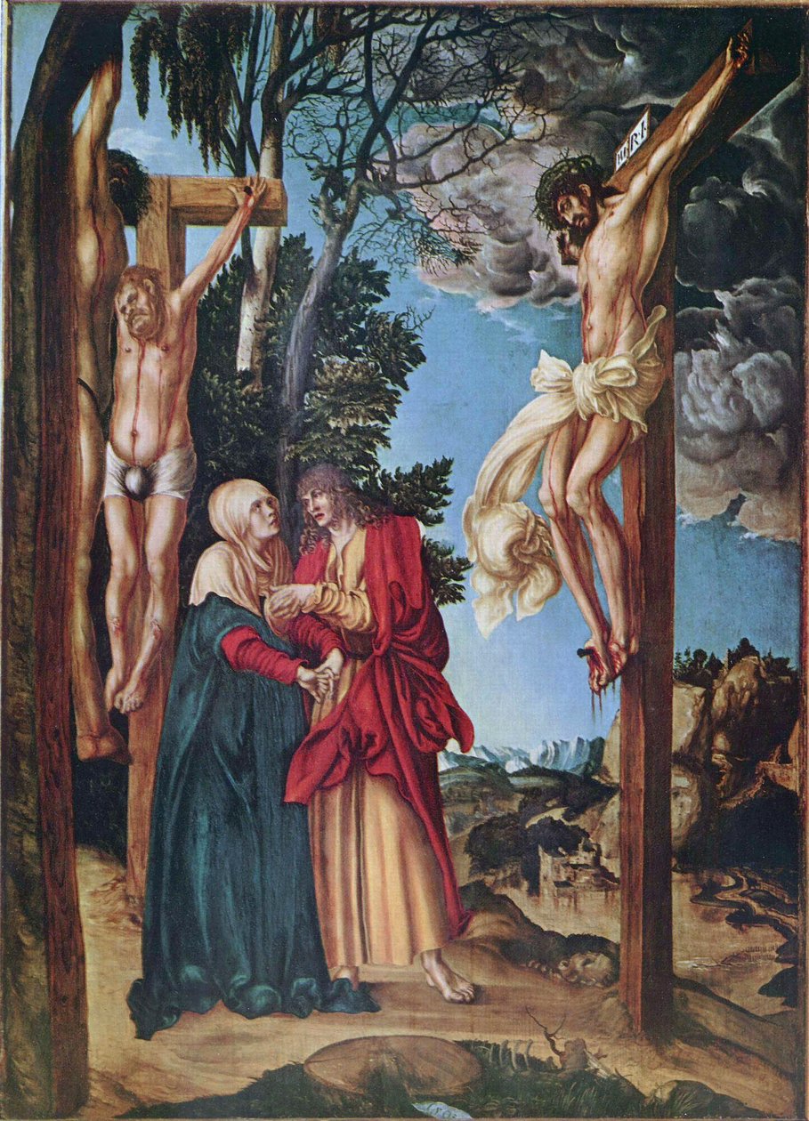 Tyska: Klage unter dem Kreuz Korsfästelsen av Lucas Cranach the Elder