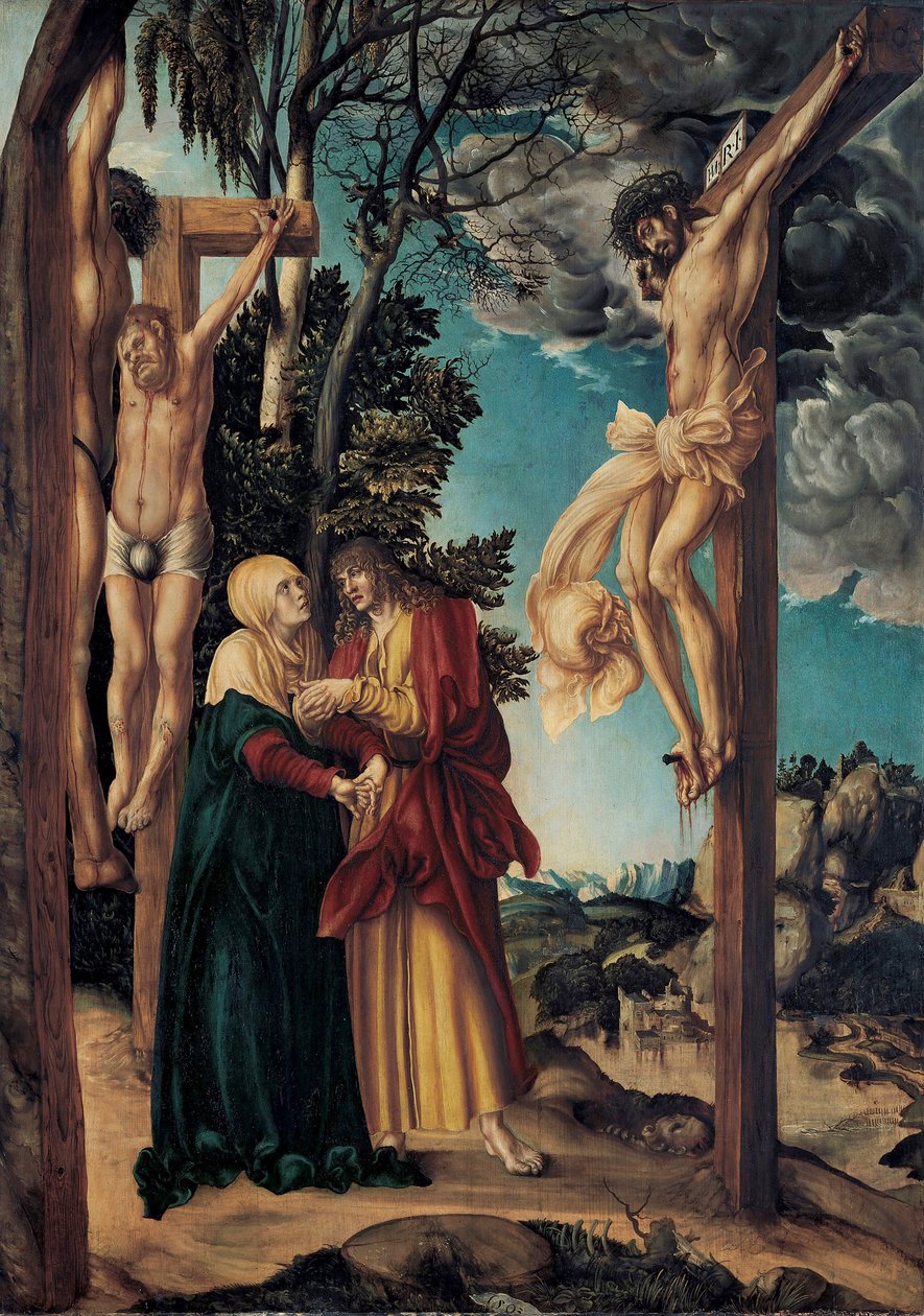 Tyska: Klage unter dem Kreuz Kristi klagan / Korsfästelsen i Schleißheim av Lucas Cranach the Elder