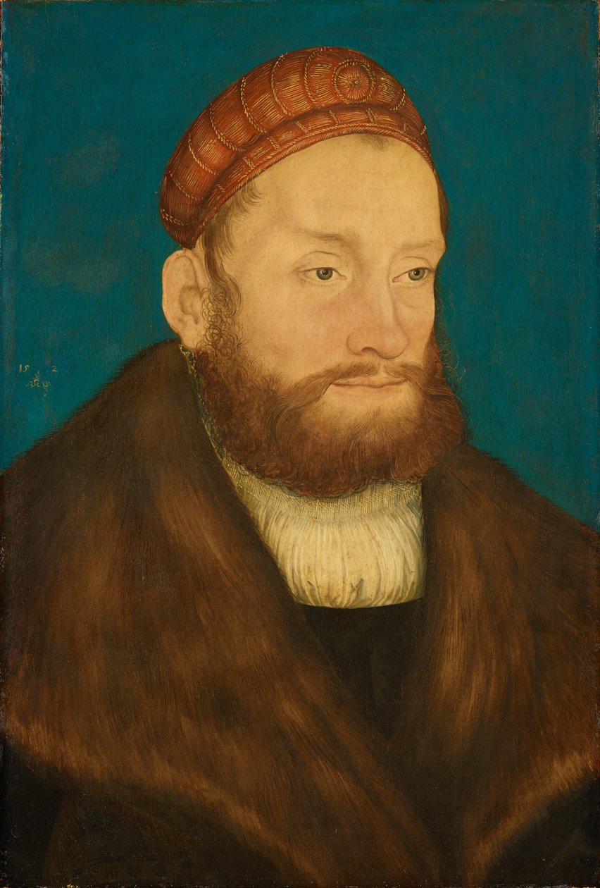 Tysk:  Markgreve Kasimir av Brandenburg - Kulmbach (1481-1527) Porträtt Markgreve Kasimir av Brandenburg-Kulmbach av Lucas Cranach the Elder