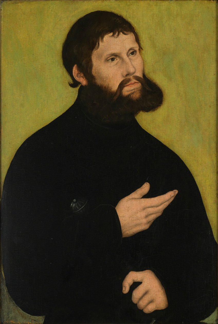 Tyska: Martin Luther als Junker Jörg Porträtt av Martin Luther als Junker Jörg av Lucas Cranach the Elder