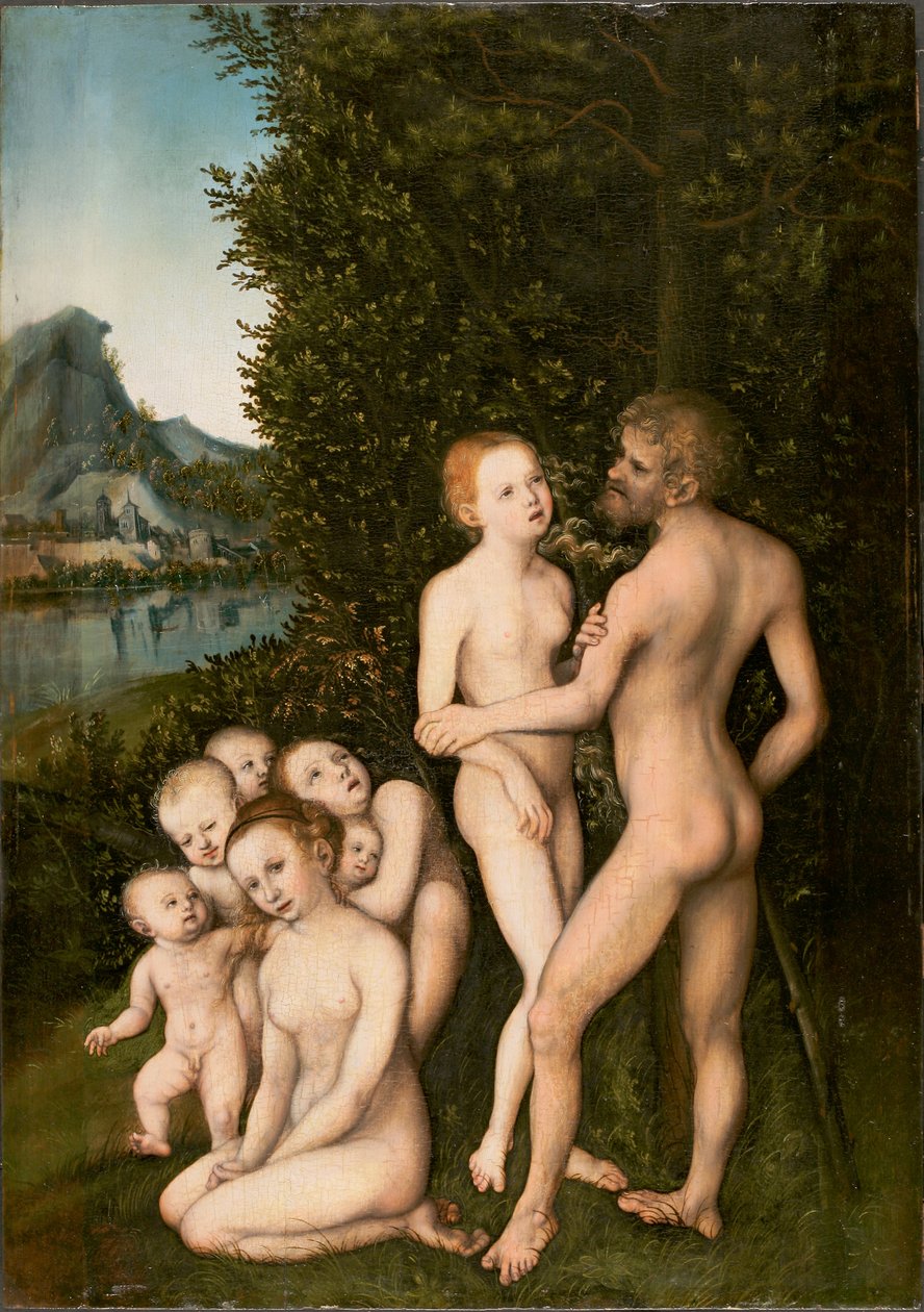 Tyska: Urzeitliche Menschen Urtidsmänniskor av Lucas Cranach the Elder