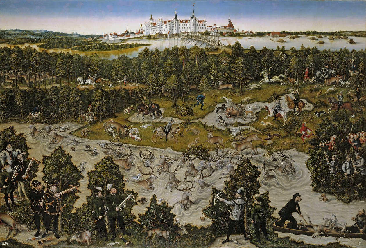 Jaga för att hedra kejsar Ferdinand I på Torgau slott av Lucas Cranach the Elder