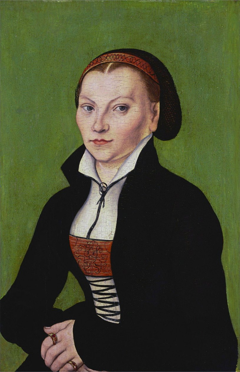 Katharina av Bora, halvfigur, vänd mot vänster av Lucas Cranach the Elder