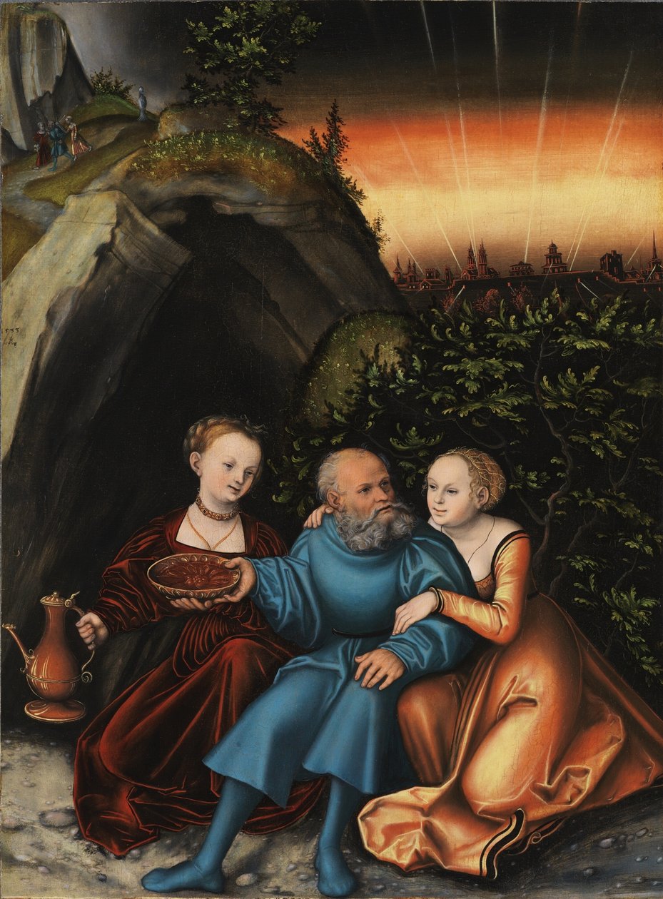 Lot och hans döttrar av Lucas Cranach the Elder