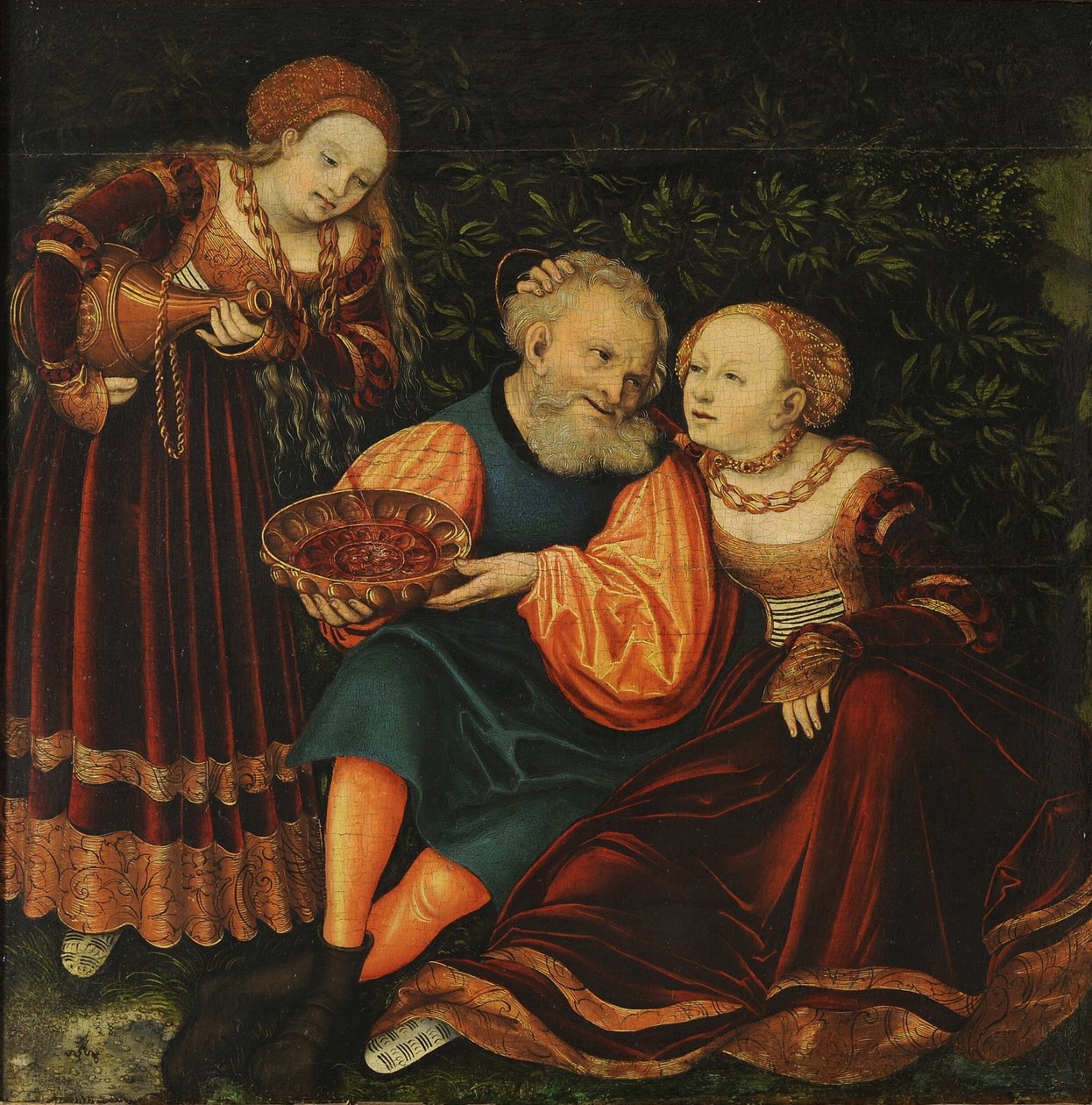 Lot och hans döttrar av Lucas Cranach the Elder