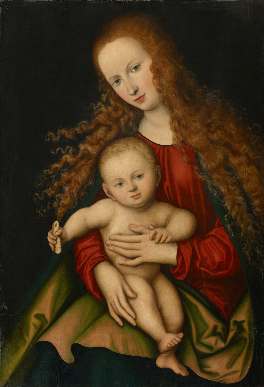 Madonna och barn, 1529. av Lucas Cranach the Elder