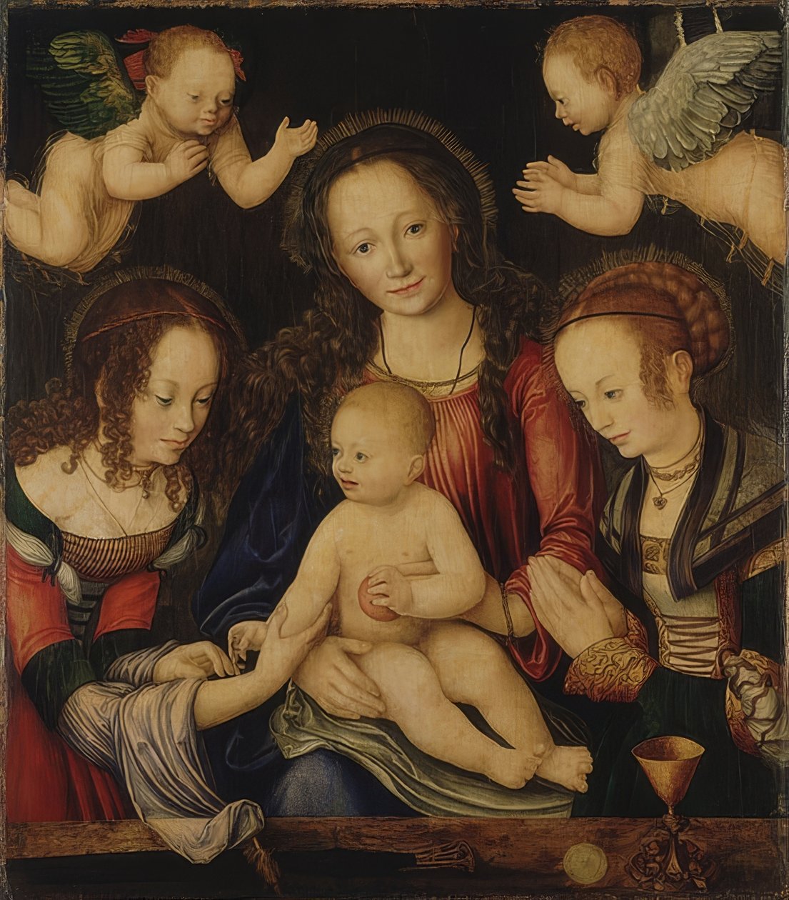 Marienaltarretabel, så kallat furstealtare (mittpanel). Omkring 1510 av Lucas Cranach the Elder