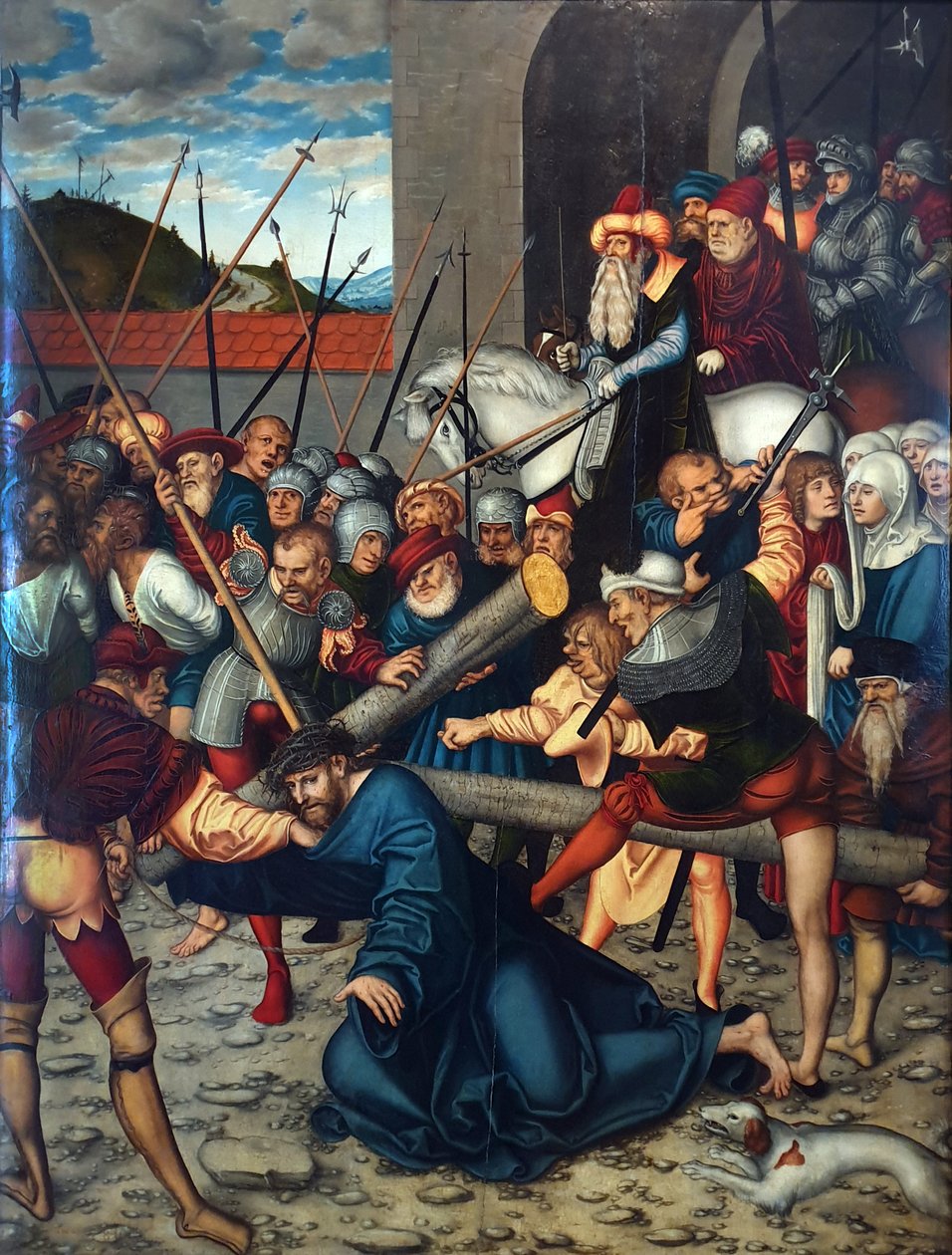 Passionscykeln - Kristus bär korset av Lucas Cranach the Elder