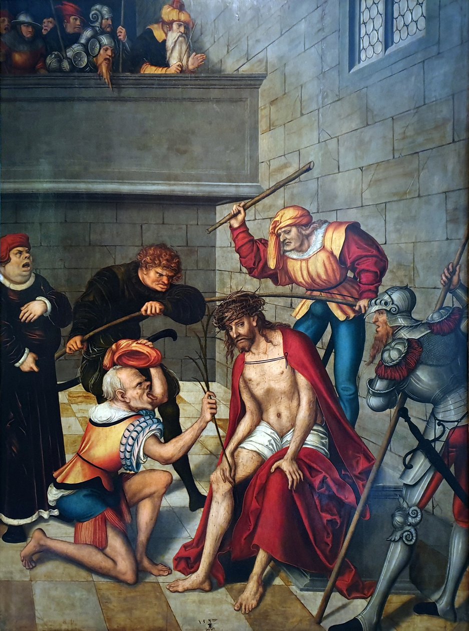 Passionscykeln - Kristus kröns med törnen av Lucas Cranach the Elder
