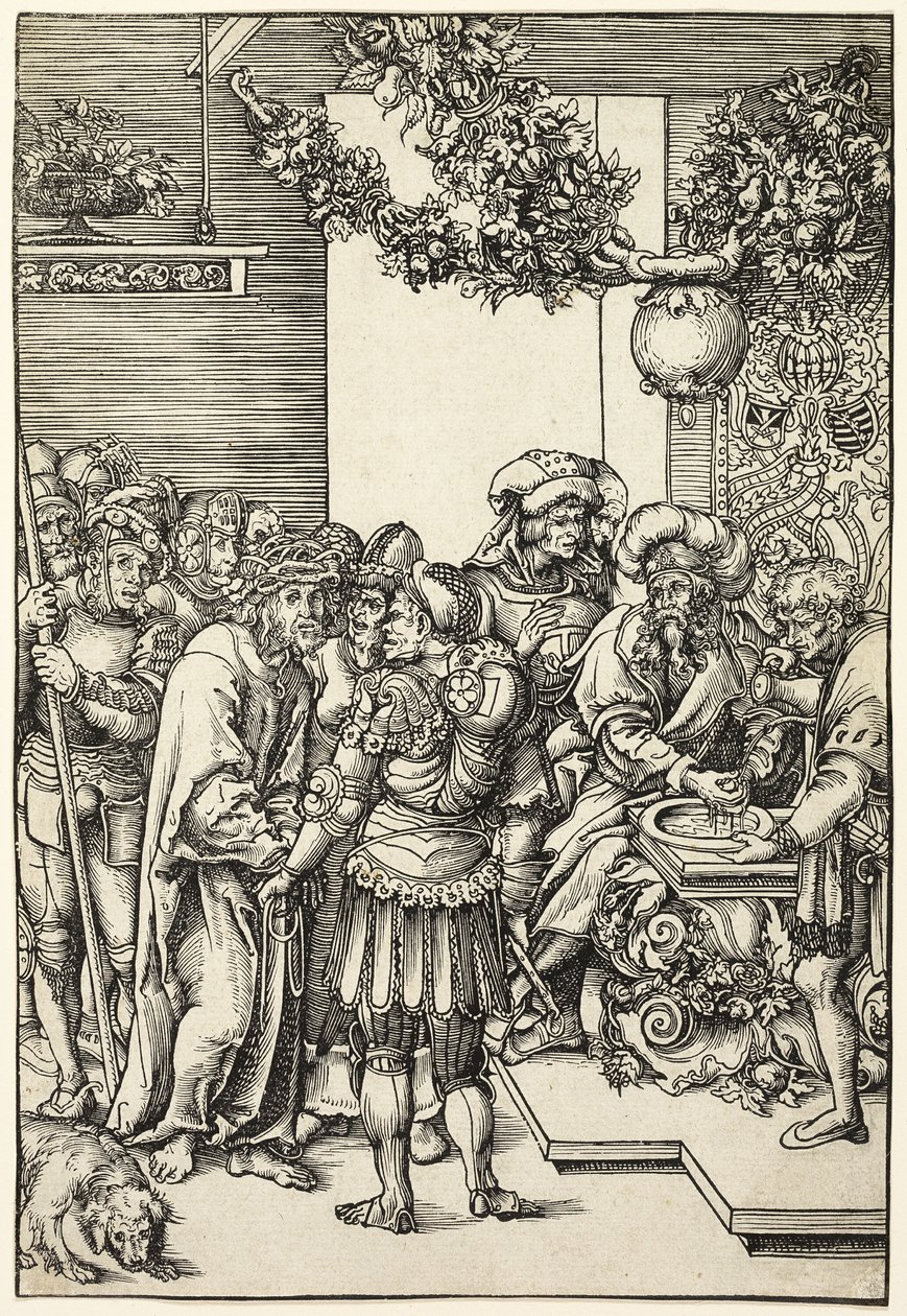 Pilatus tvättar sina händer, från Passionen av Lucas Cranach the Elder