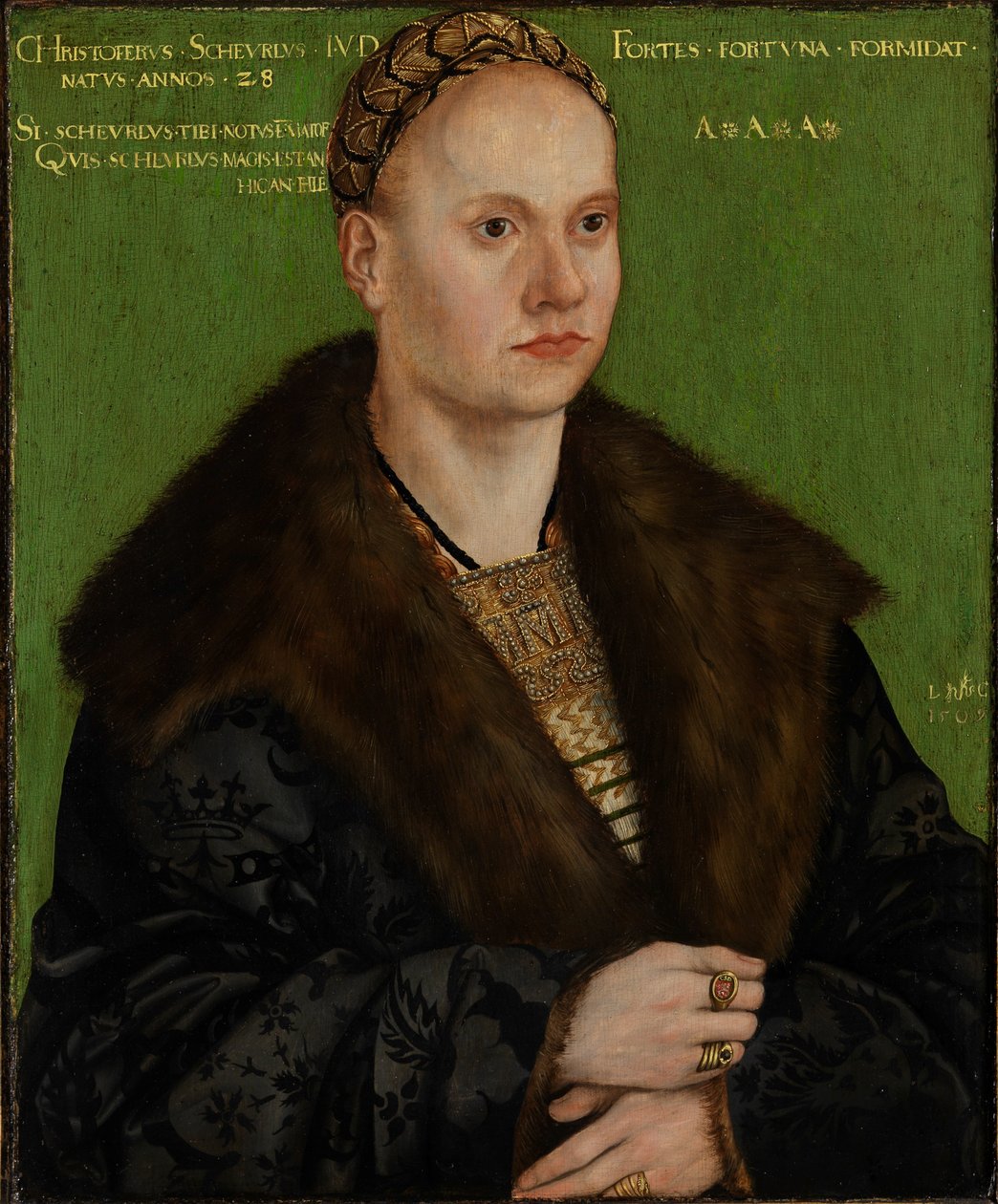 Porträtt av humanisten Christoph Scheurl av Lucas Cranach the Elder