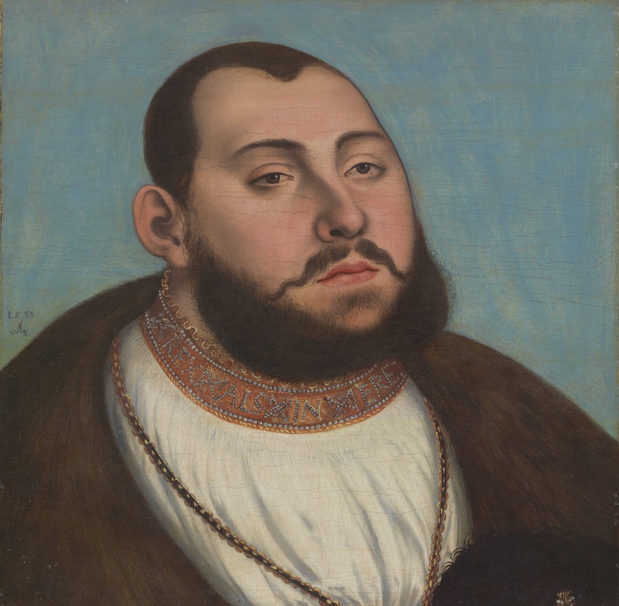 Porträtt av Johan Fredrik den storsinte, kurfurste och hertig av Sachsen av Lucas Cranach the Elder