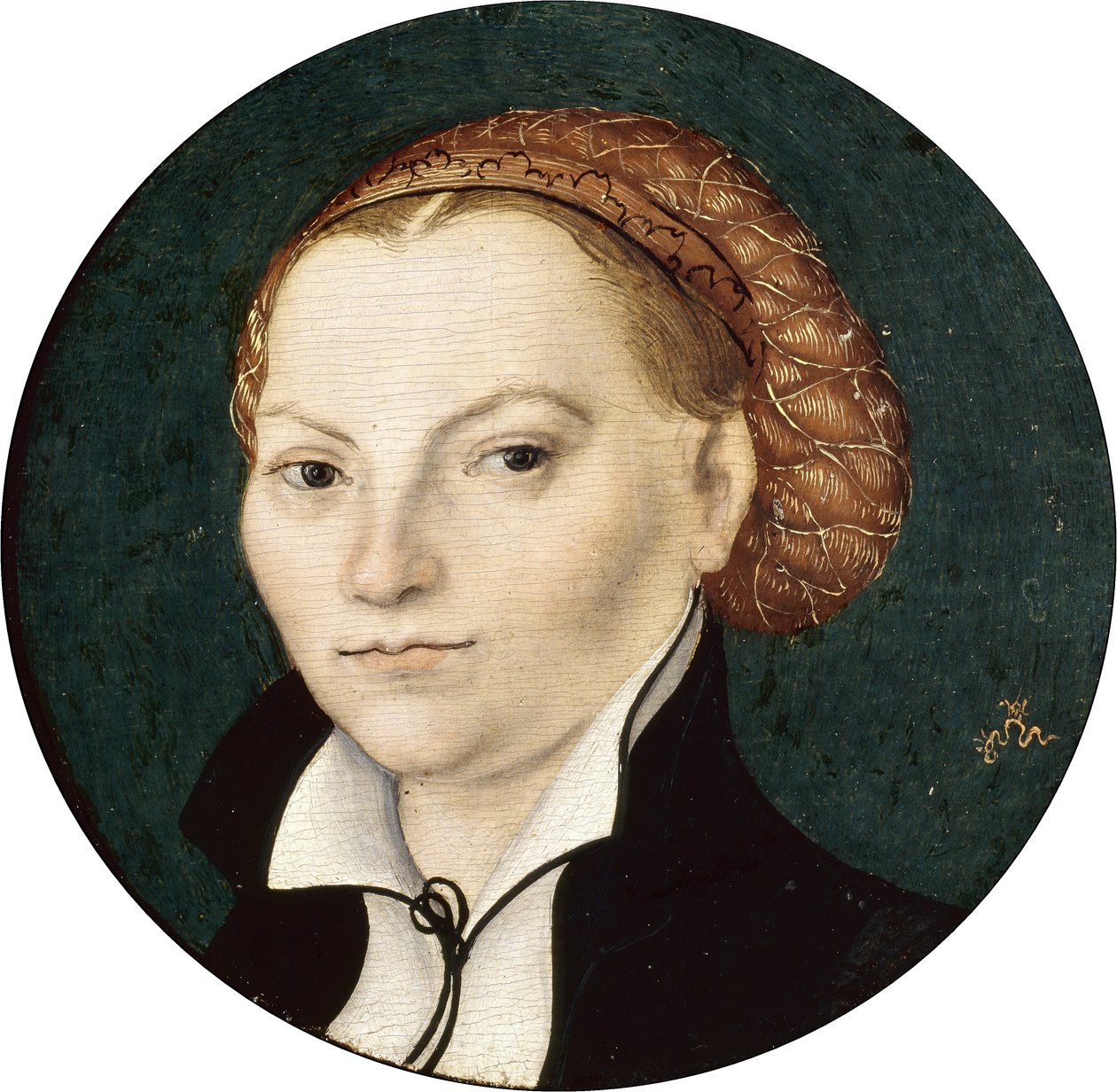 Porträtt av Katharina von Bora av Lucas Cranach the Elder