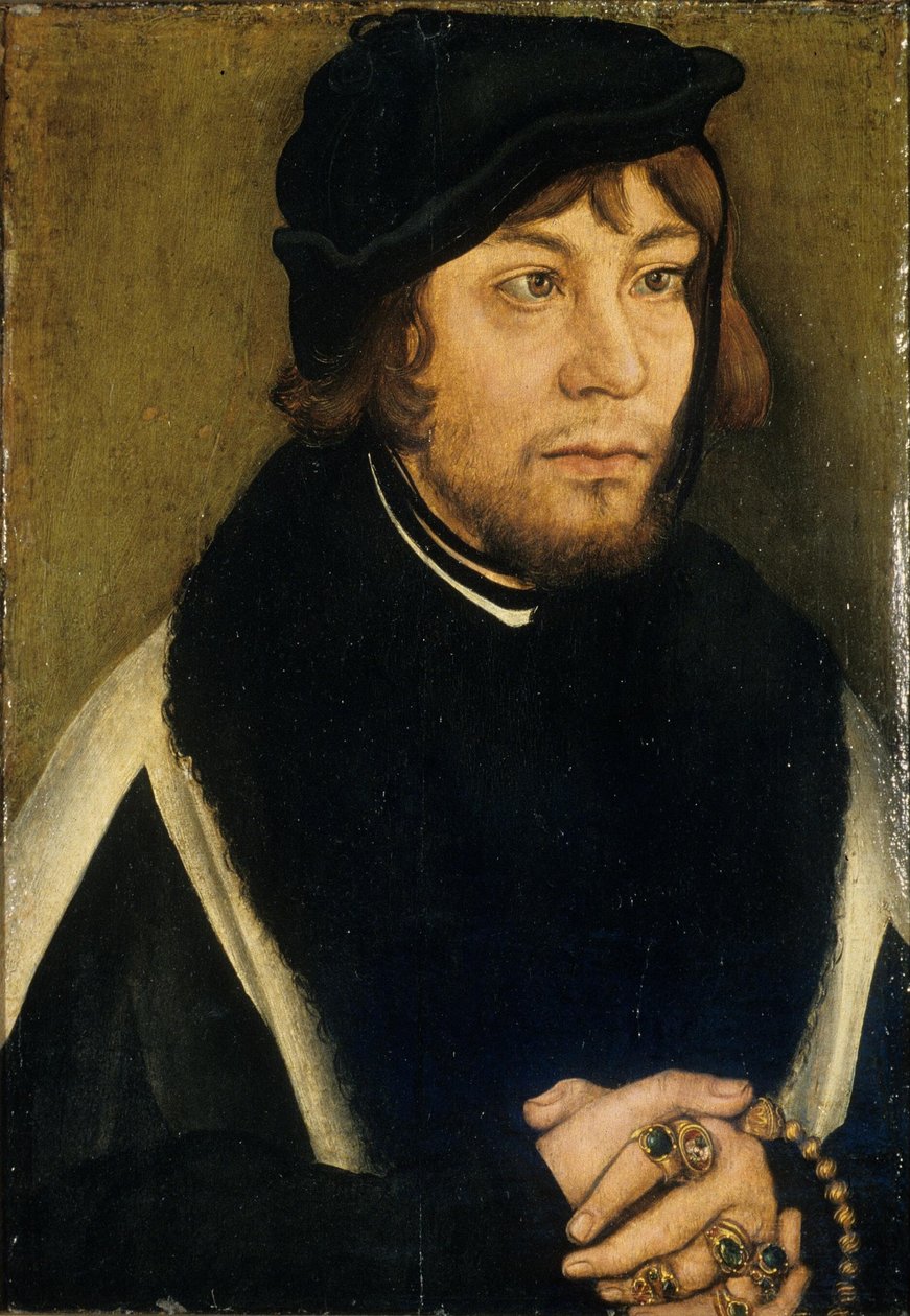 Porträtt av markgreve Albrecht av Brandenburg-Ansbach av Lucas Cranach the Elder