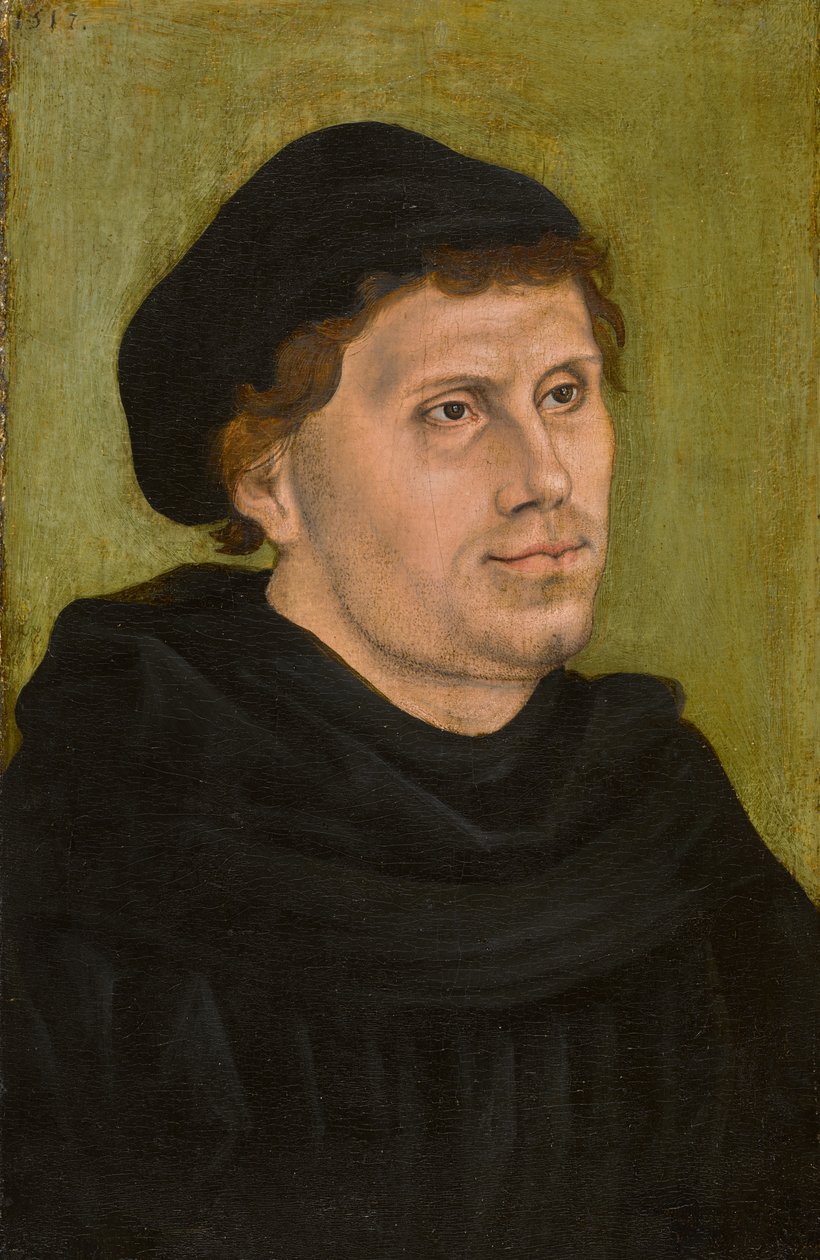 Porträtt av Martin Luther 1483-1546, 1517. av Lucas Cranach the Elder