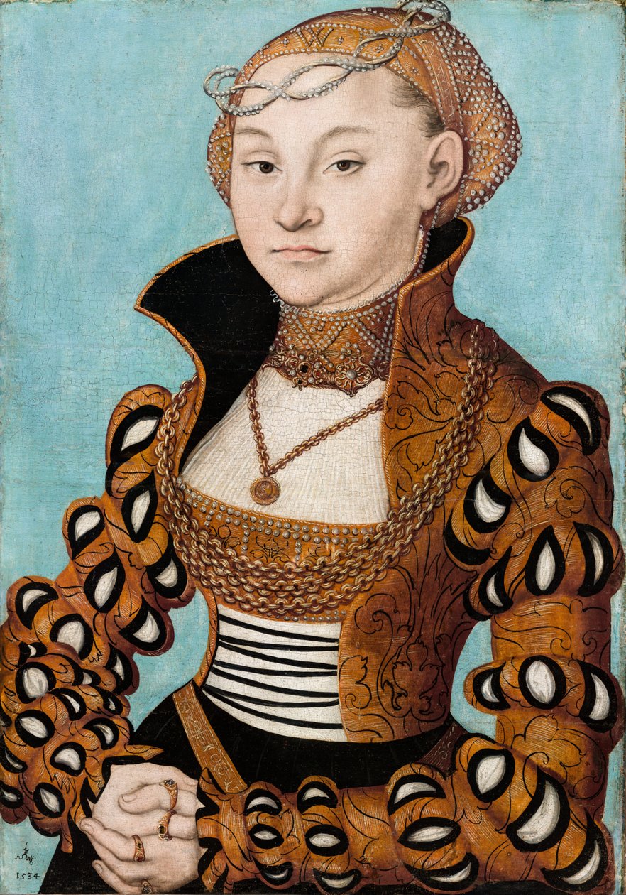 Porträtt av prinsessan Maria av Sachsen av Lucas Cranach the Elder