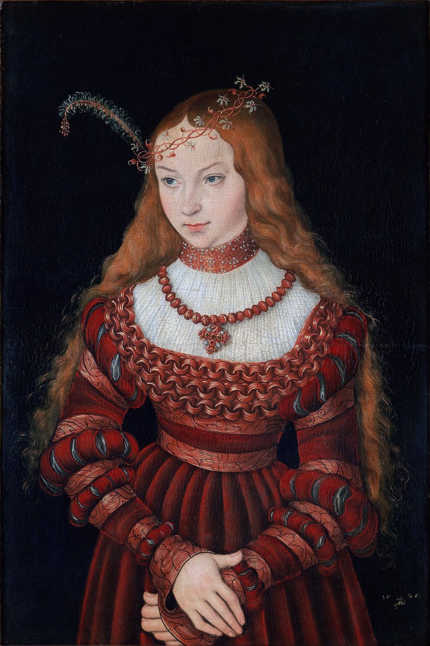 Porträtt av prinsessan Sibylle av Kleve av Lucas Cranach the Elder
