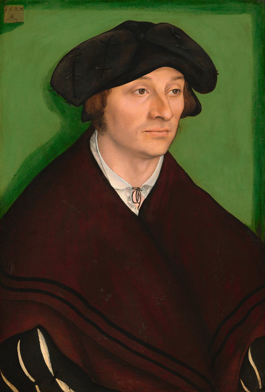 Porträtt av en man, 1522. av Lucas Cranach the Elder