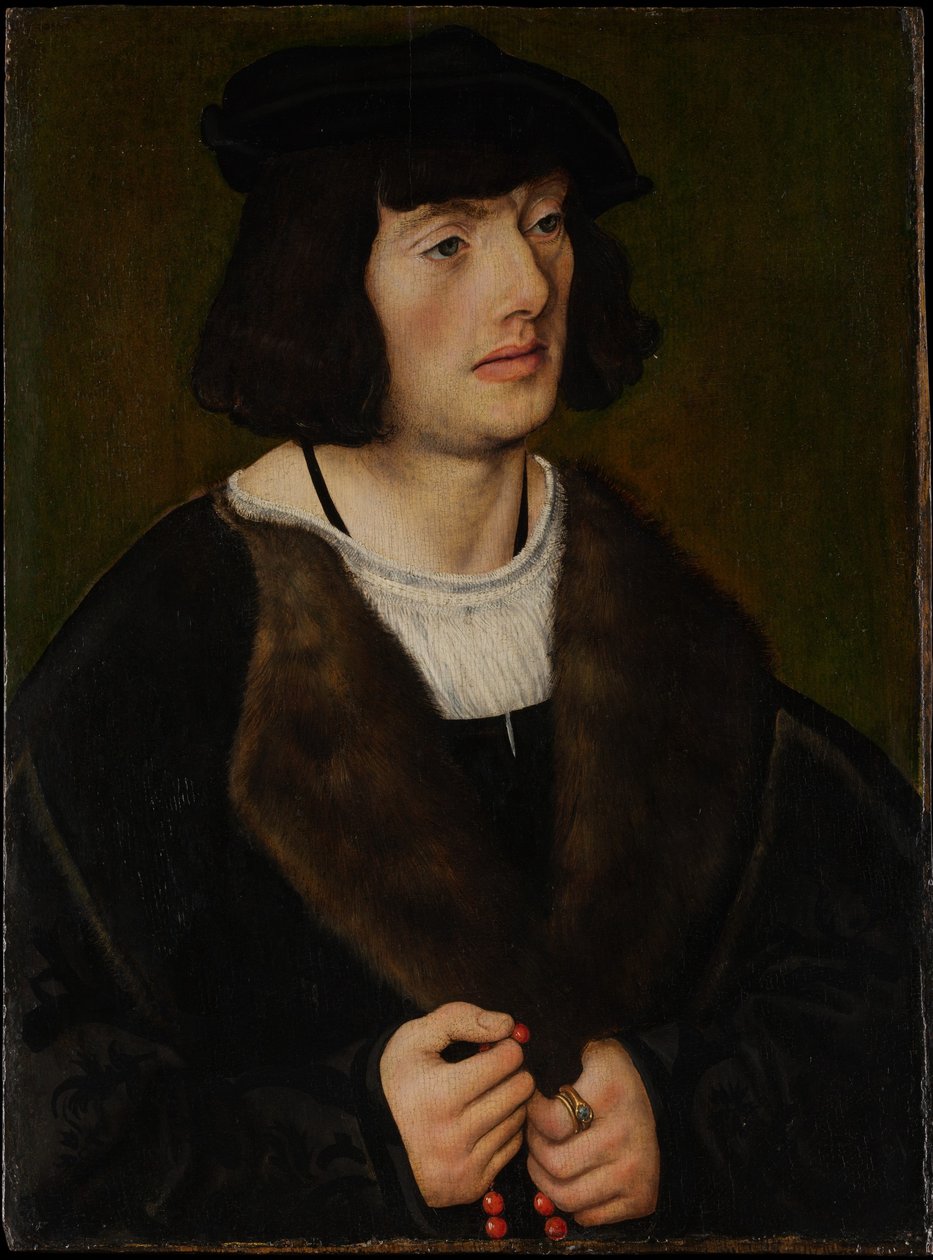 Porträtt av en man med rosenkrans av Lucas Cranach the Elder