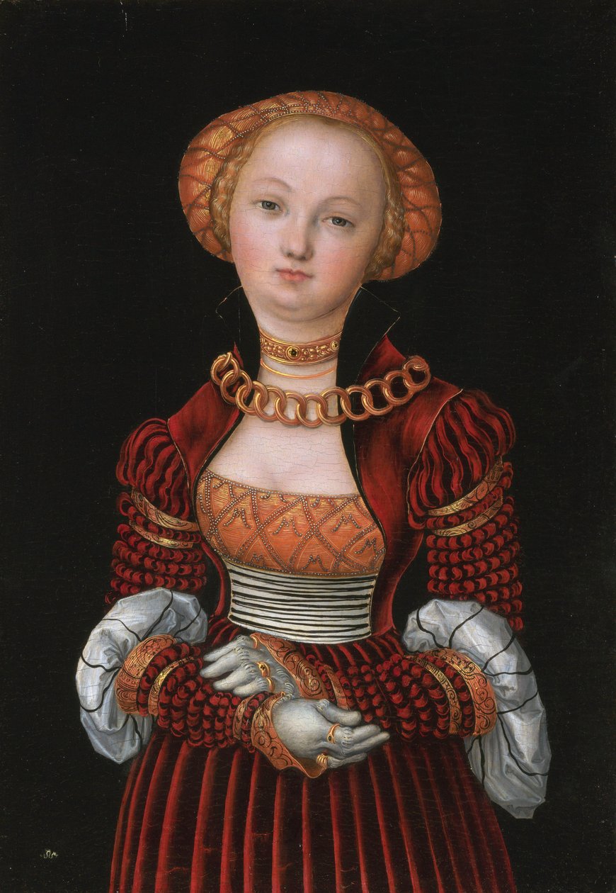 Porträtt av en kvinna av Lucas Cranach the Elder