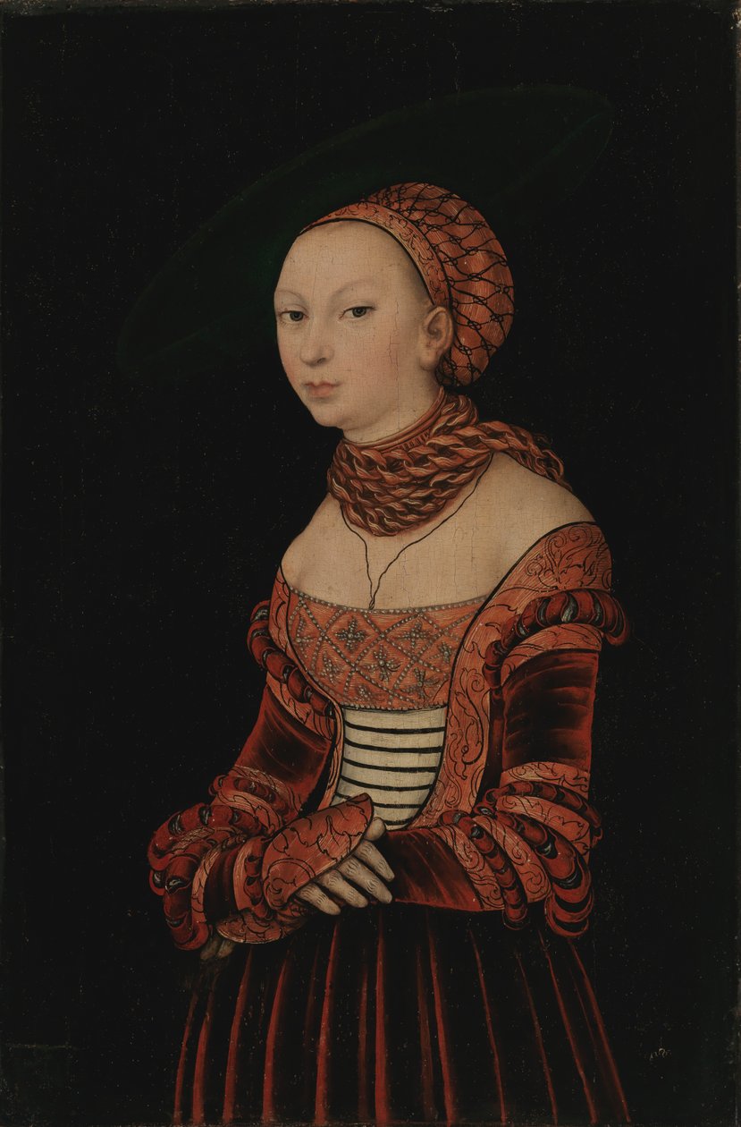 Porträtt av en ung kvinna, 1525. av Lucas Cranach the Elder