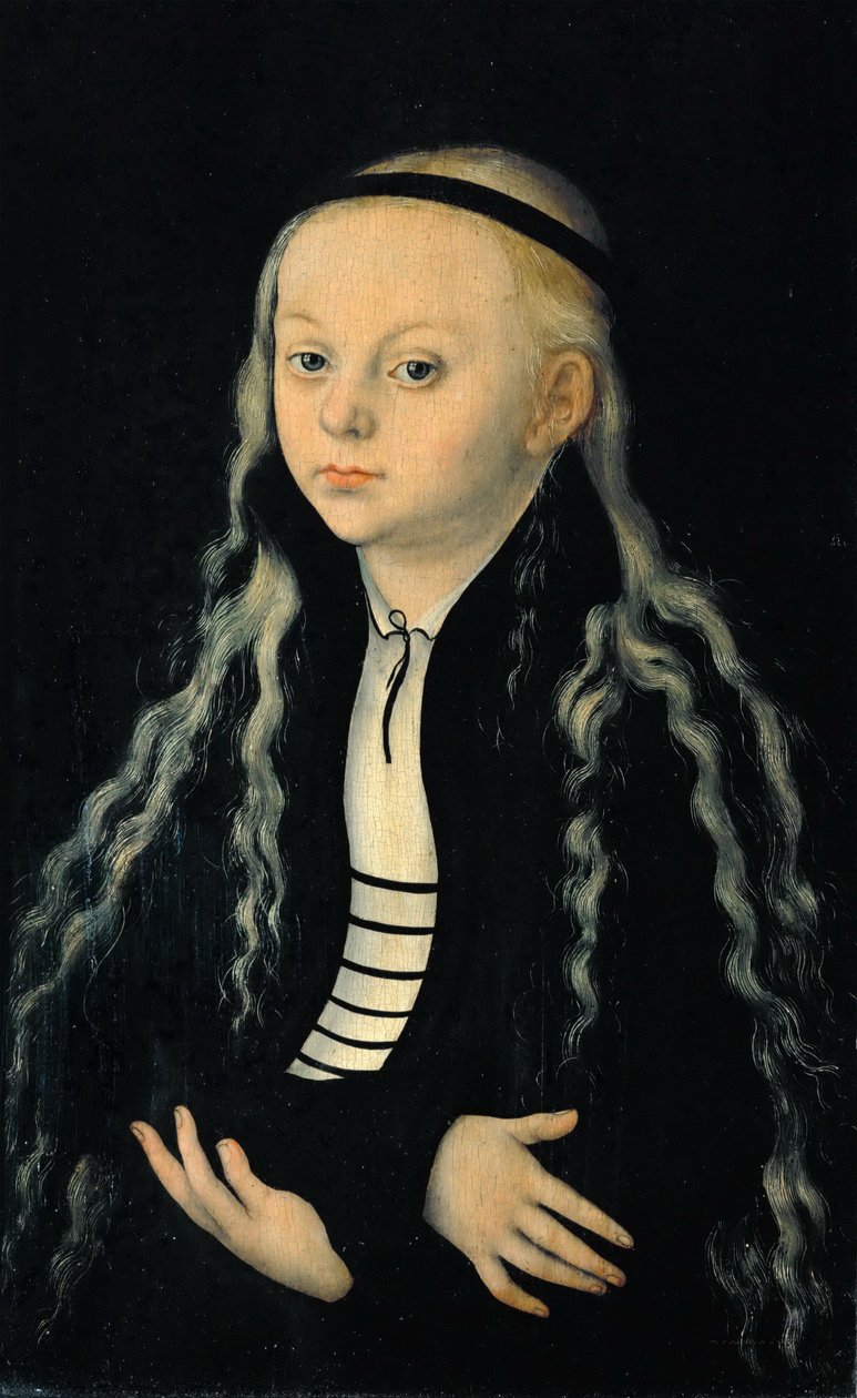 Porträtt av en ung flicka (förmodligen ett porträtt av Magdalena Luther) av Lucas Cranach the Elder