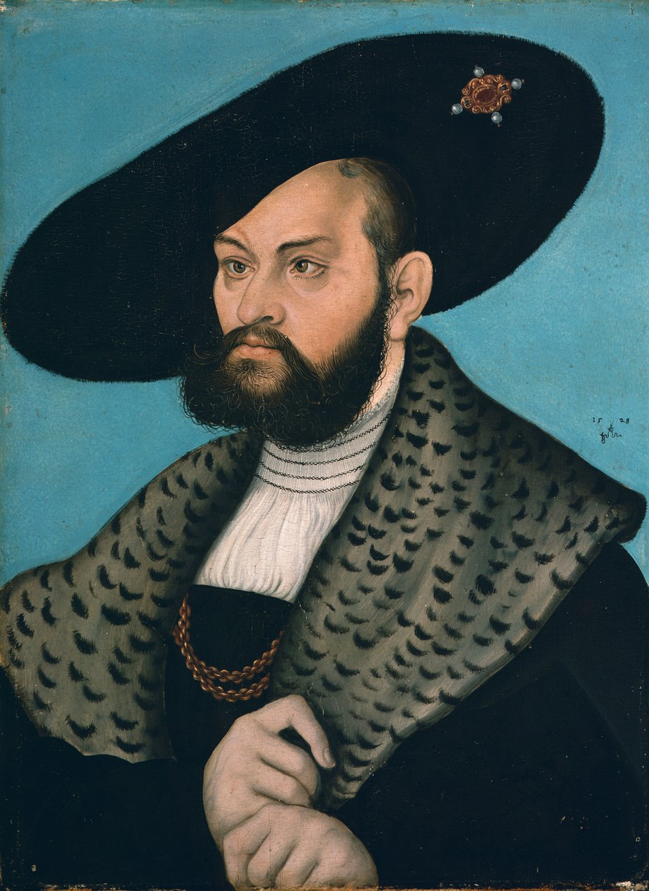 Porträtt av Albert Margrave av Brandenburg-Ansbach, hertig av Preussen av Lucas Cranach the Elder