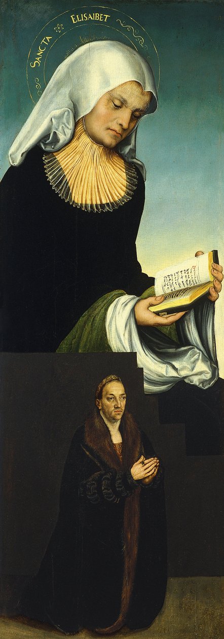 Saint Elizabeth med hertig George av Sachsen som donator, ca 1514 av Lucas Cranach the Elder