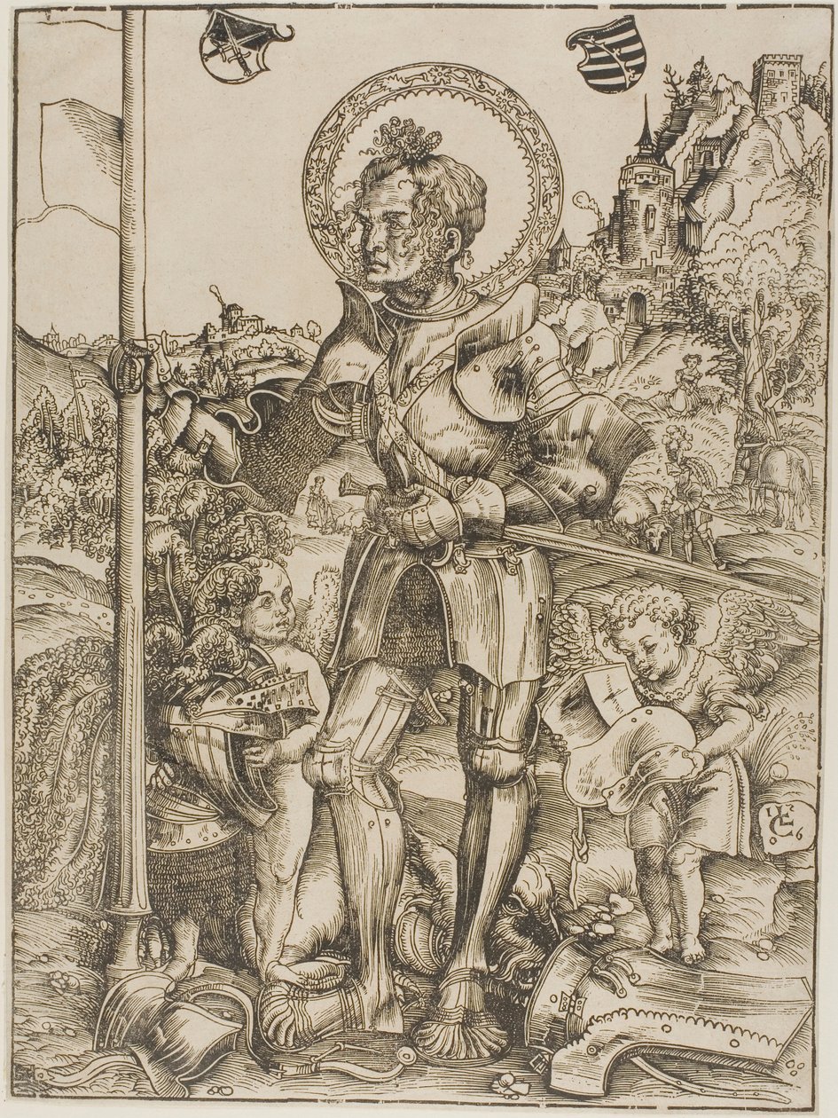 Saint George stående av Lucas Cranach the Elder