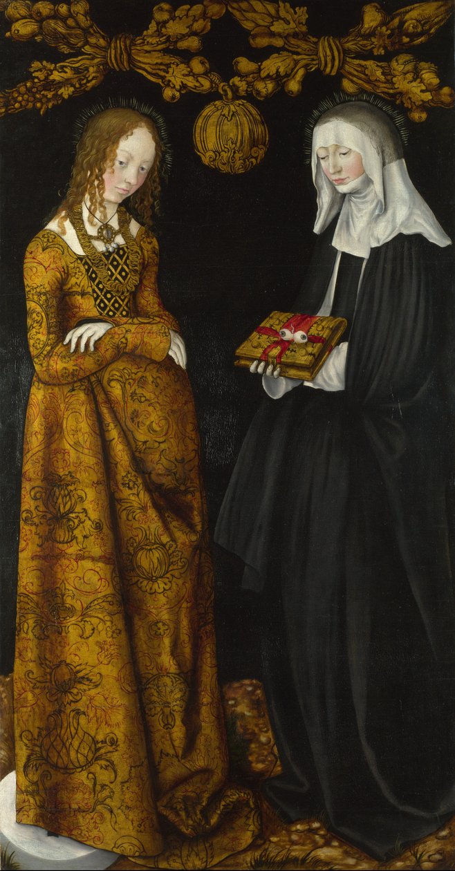 Helgonen Christina och Ottilia av Lucas Cranach the Elder