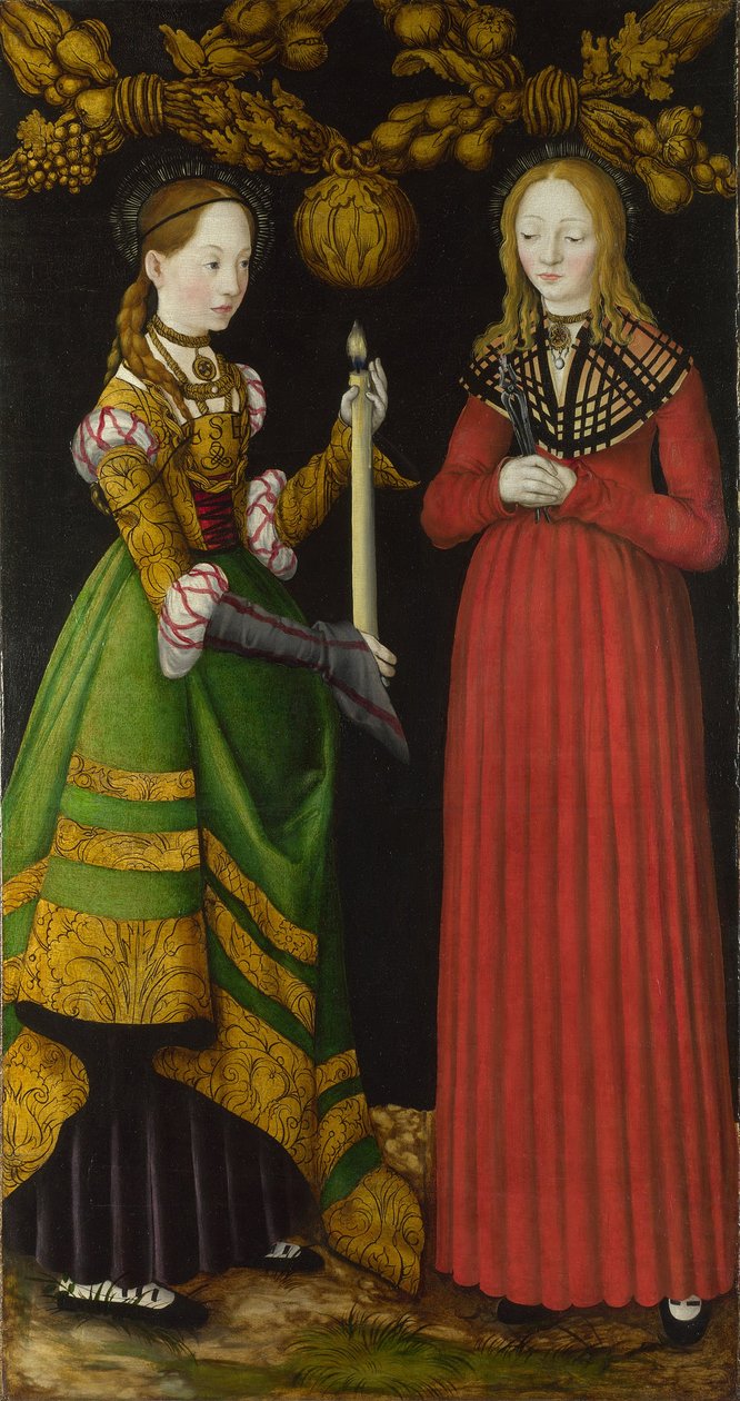 Heliga Genevieve och Apollonia, 1506 av Lucas Cranach the Elder