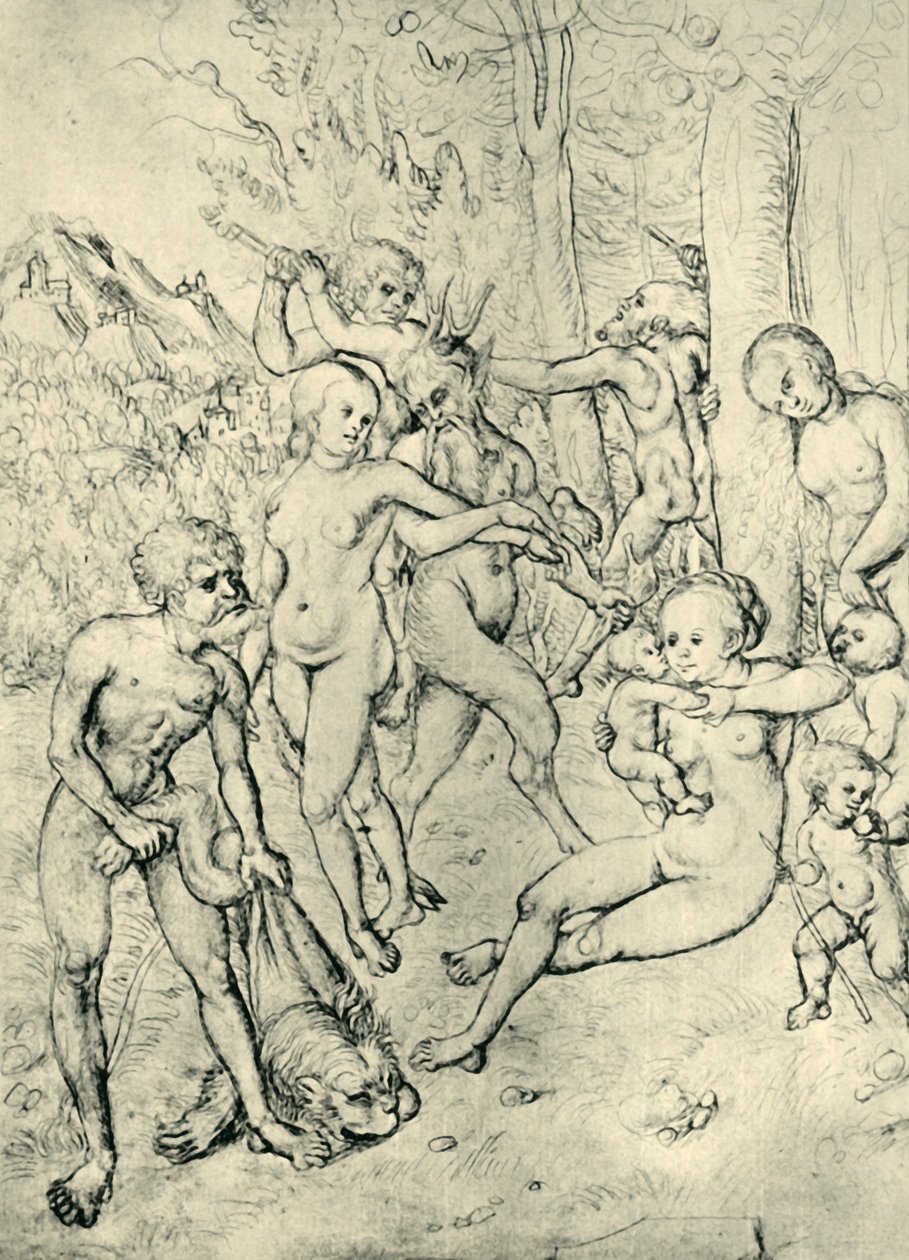 Satyrer och nymfer, 1520-1530, 1943. av Lucas Cranach the Elder