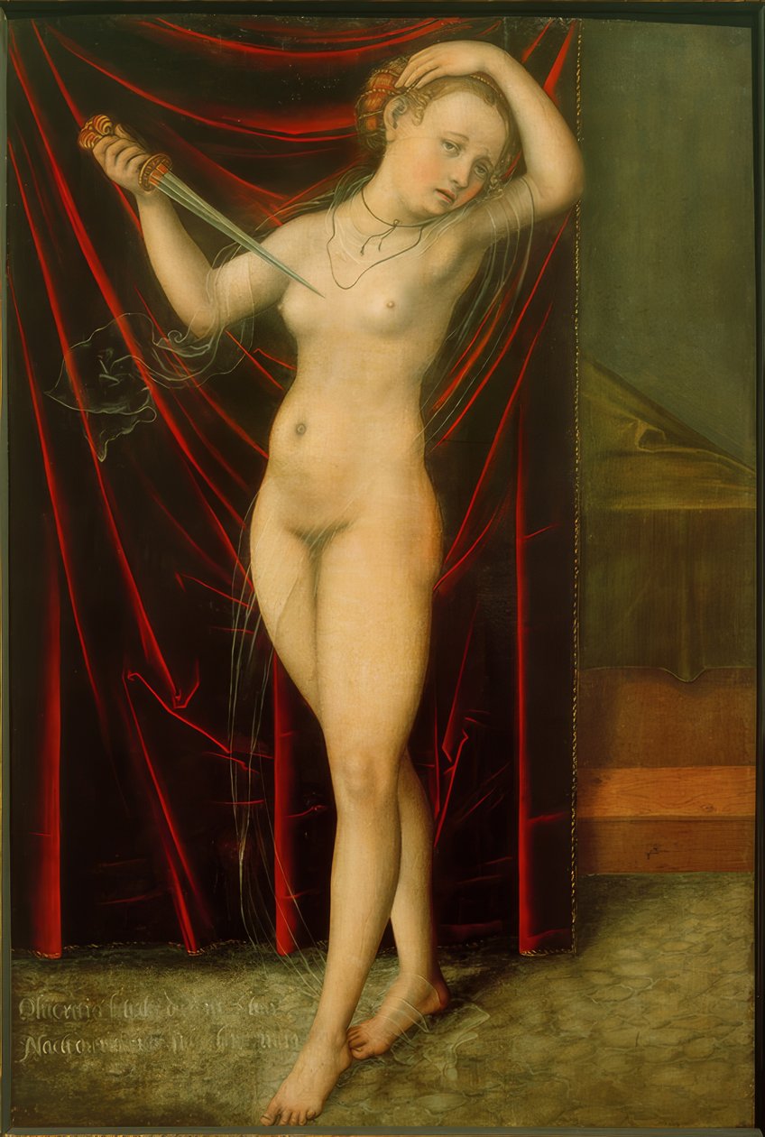 Lucretia självmord av Lucas Cranach the Elder