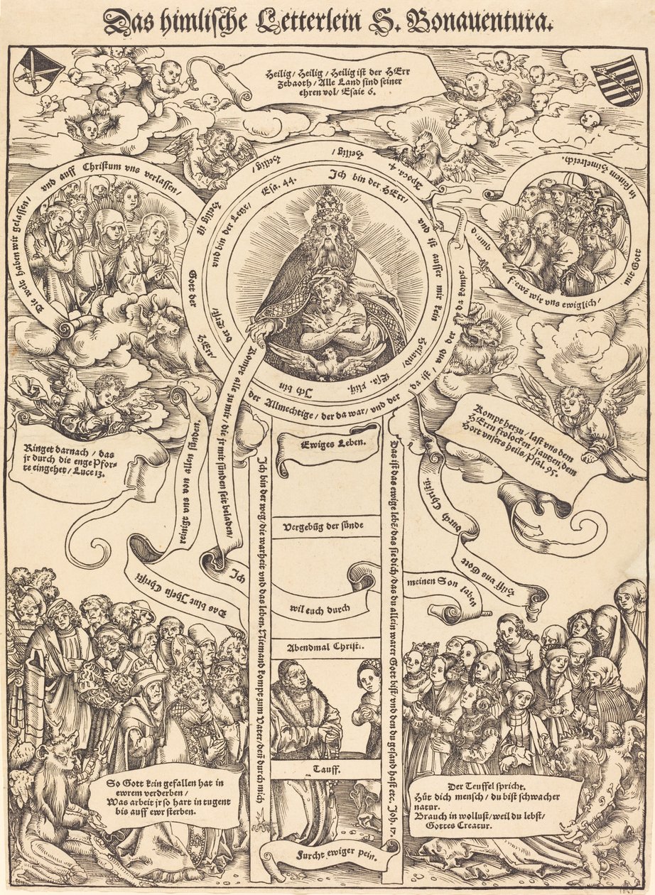 Den himmelska stegen i Saint Bonaventura av Lucas Cranach the Elder