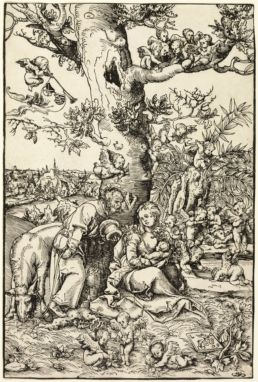 Resten på flykten till Egypten av Lucas Cranach the Elder