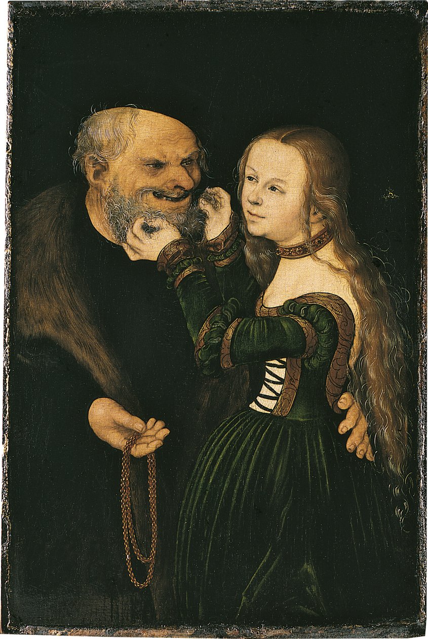 Det ojämlika paret, ca 1530 av Lucas Cranach the Elder