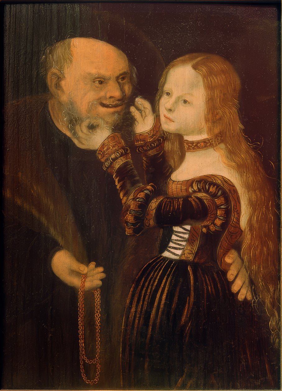 Ojämnt par av Lucas Cranach the Elder