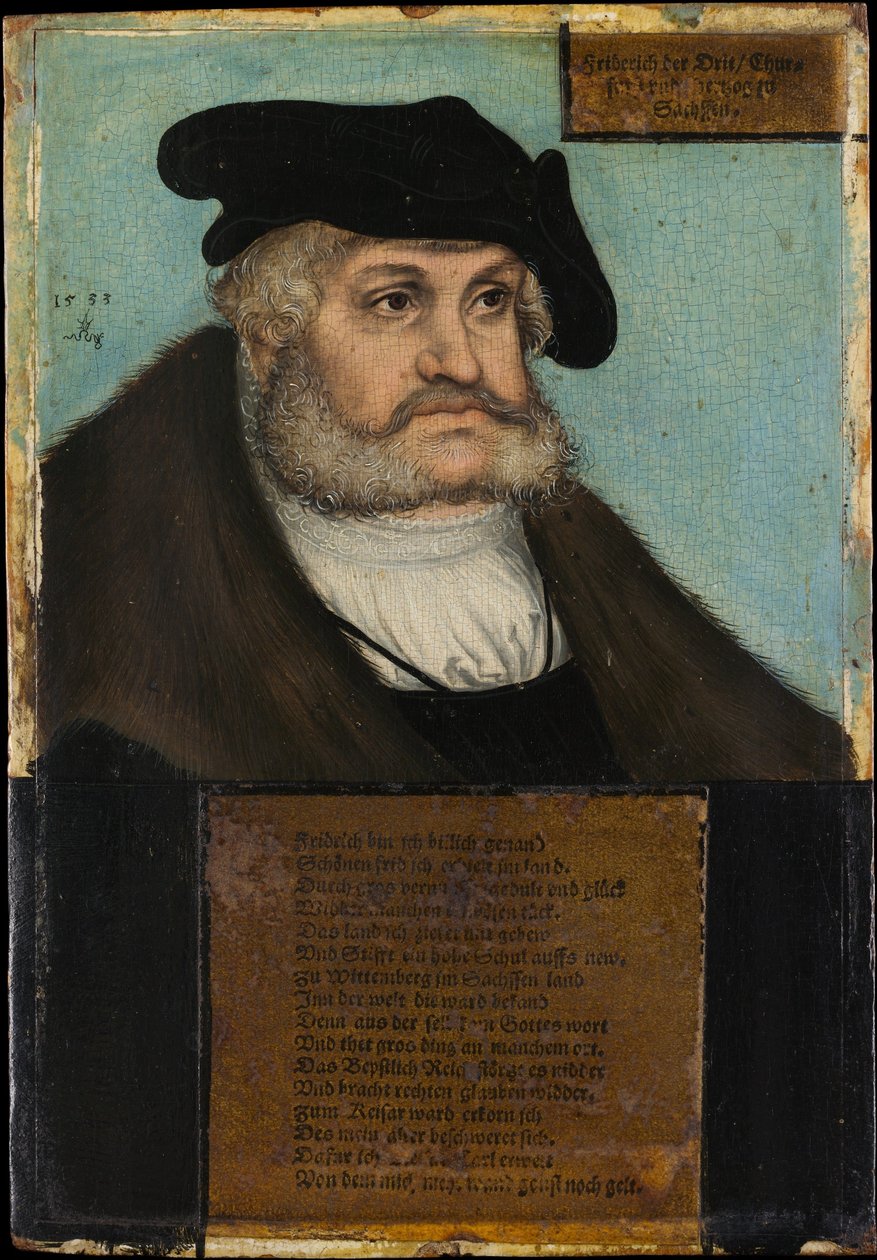 Friedrich III (1463–1525), den vise, kurfurst av Sachsen Redigera detta på Wikidat av Lucas Cranach the Elder and workshop