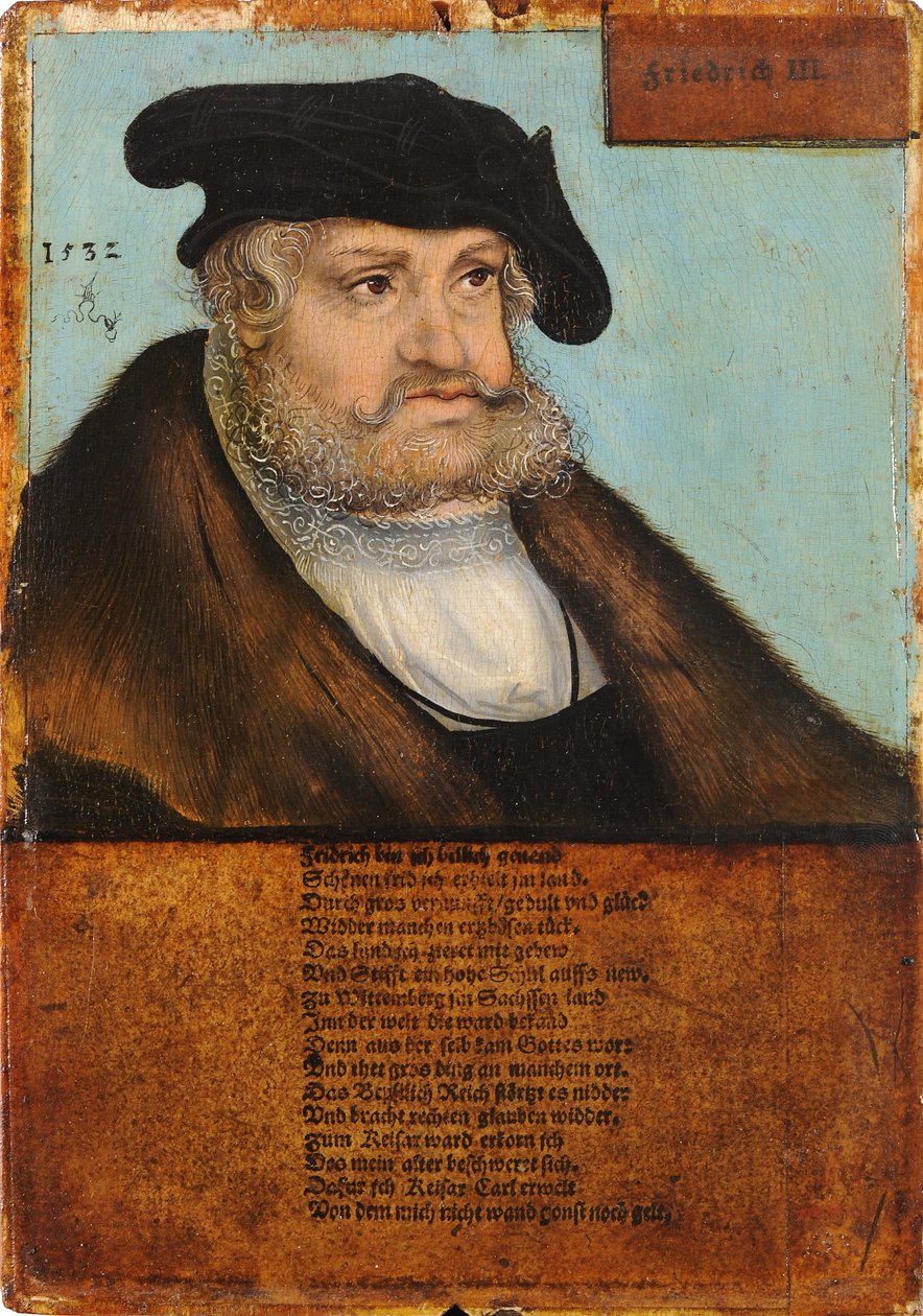 Tyska: Friedrich III. der Weise, Kurfürst von Sachsen Friedrich III. den vise, kurfurste av Sachsen av Lucas Cranach the Elder and workshop
