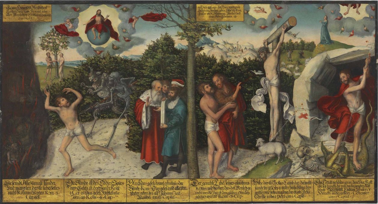 Tyska: Gesetz und Gnade Lag och nåd av Lucas Cranach the Elder and workshop