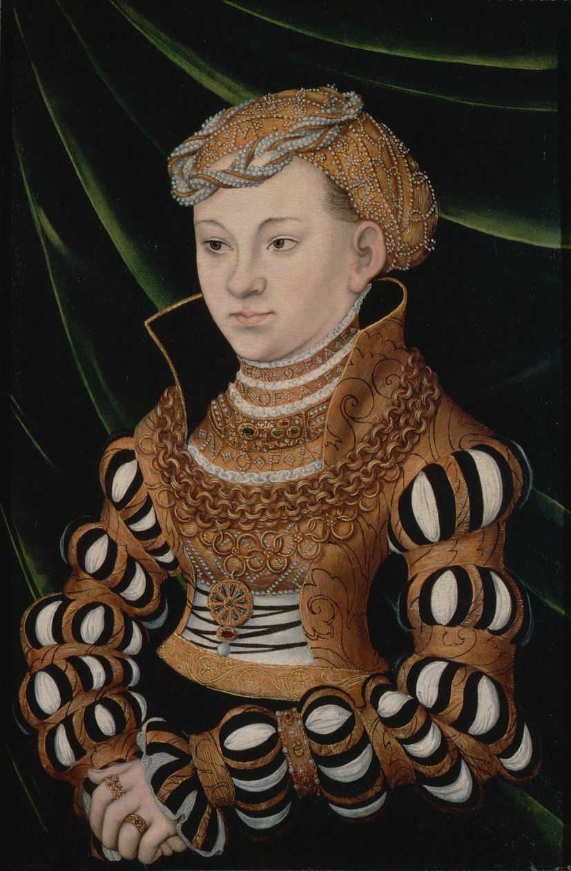 Porträtt av prinsessan Margareta av Sachsen av Lucas Cranach the Elder and workshop