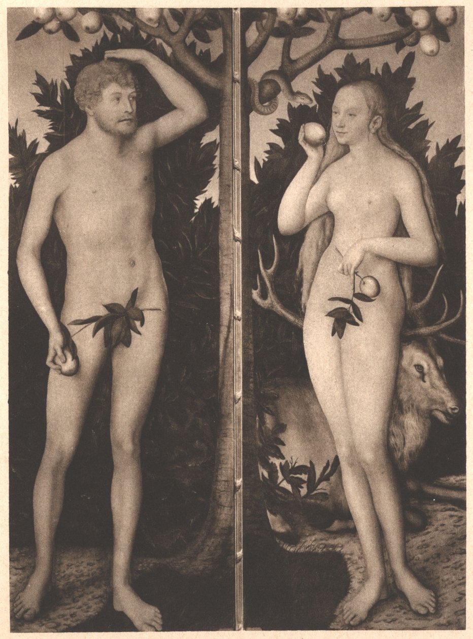 Adam och Eva av Lucas Cranach the Younger