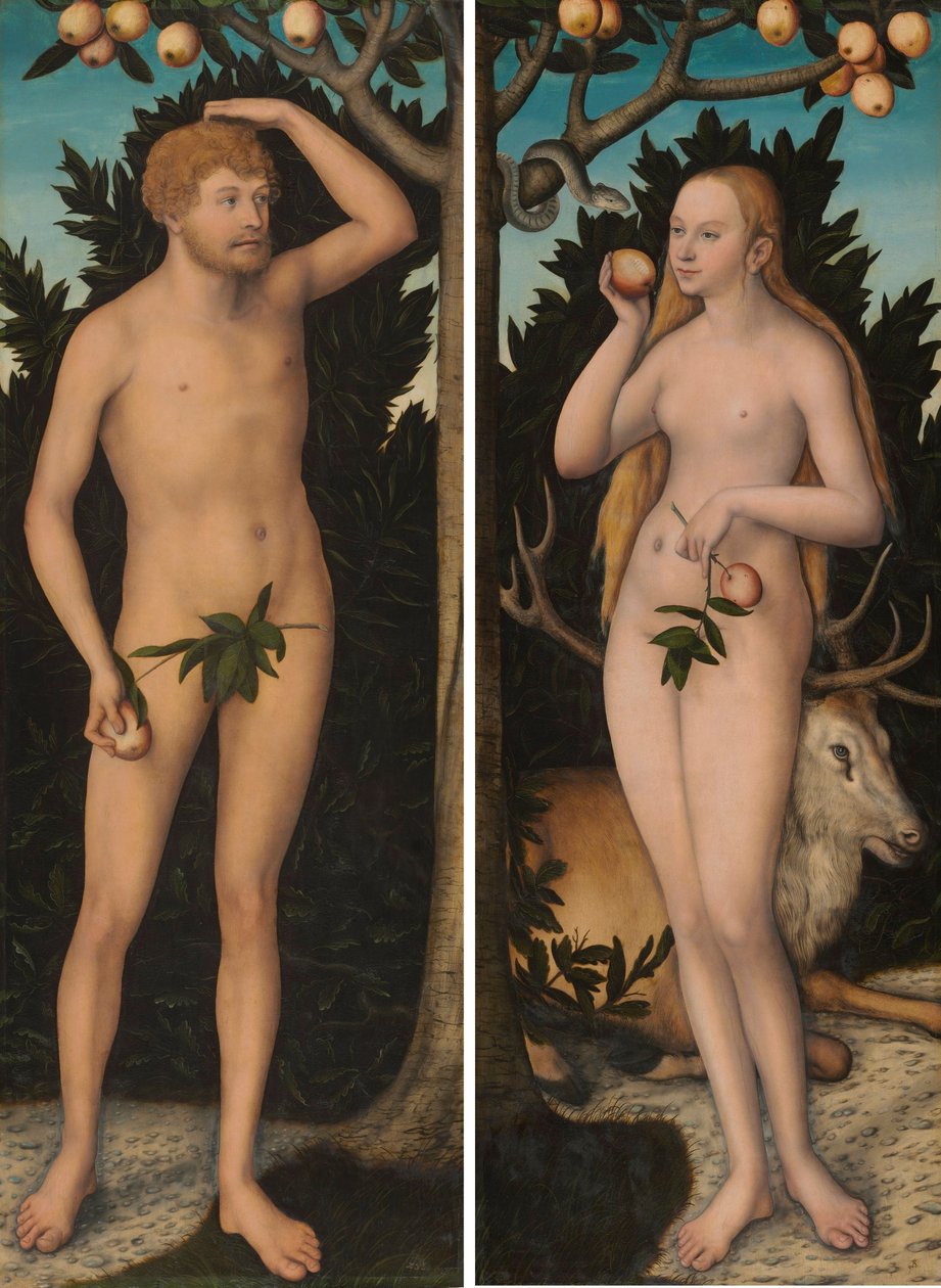 Adam och Eva av Lucas Cranach the Younger